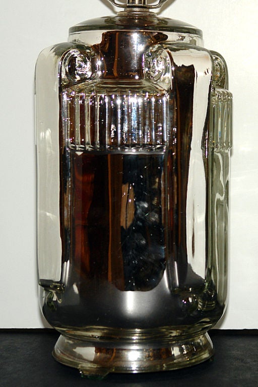 Milieu du XXe siècle Lampes de table verre mercuré Art Déco en vente