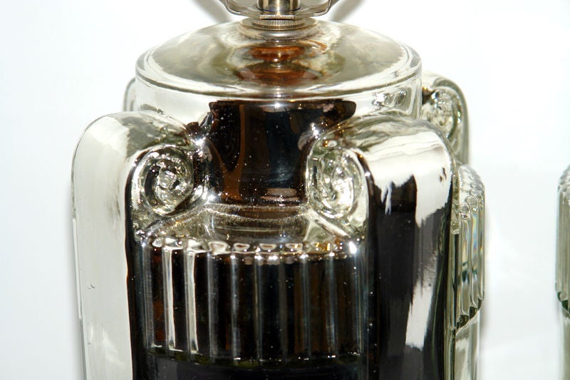 Art Deco Mercury Glass Table Lamps For Sale 1