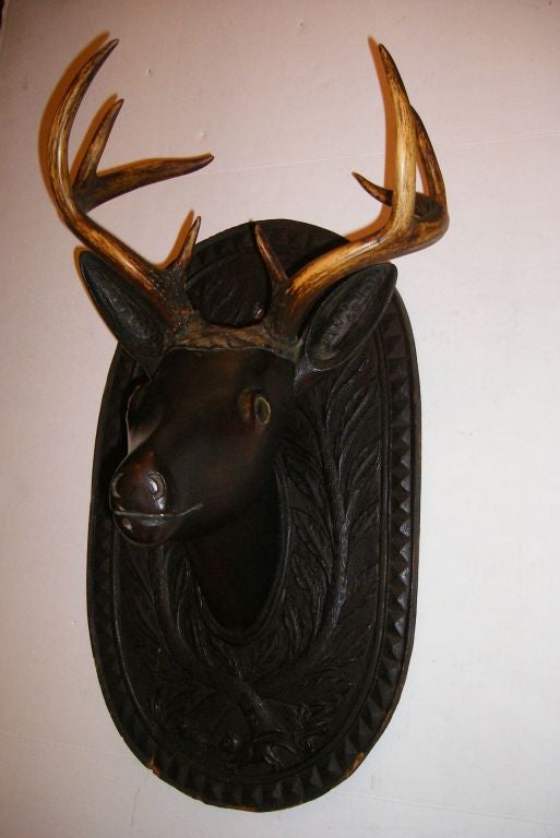 Carved Trophy Deer Head