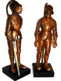 Pair of Copper Knight Lamps