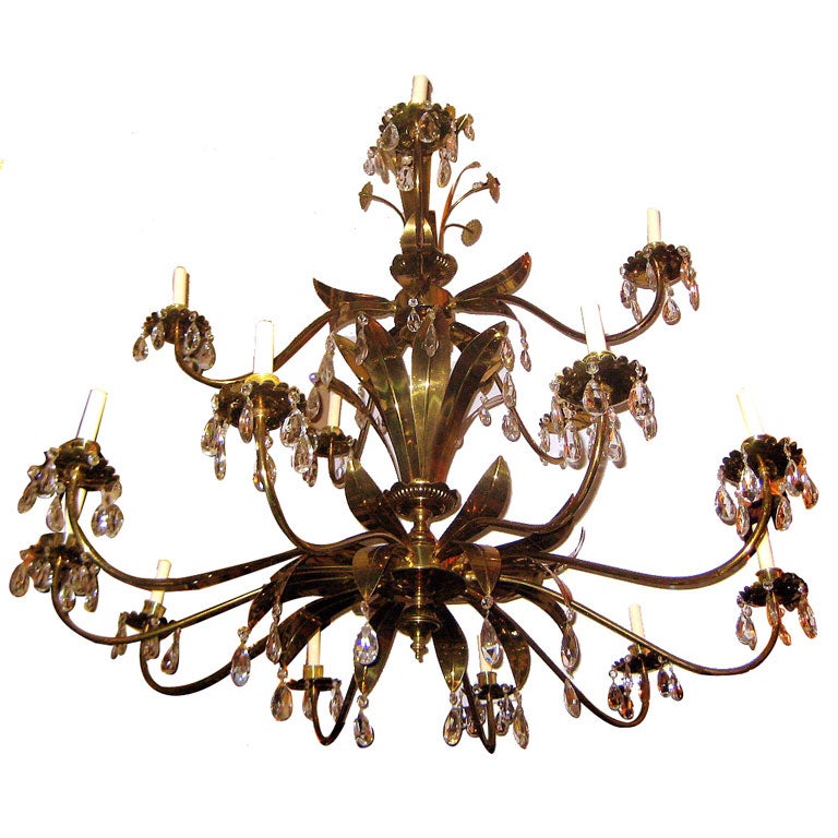 Large Tiered Moderne Chandelier For Sale