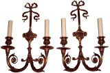 Set of 4 Gilt Bronze Neo Classic Sconces