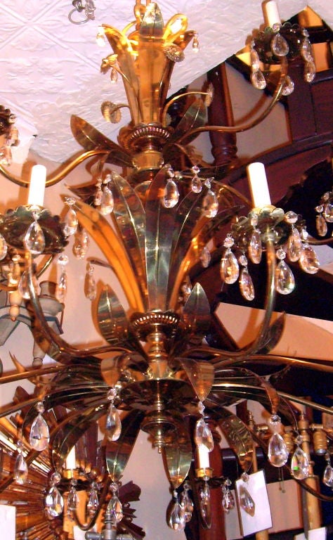 Large Tiered Moderne Chandelier In Good Condition For Sale In New York, NY