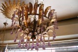 Gilt Metal Fixture with Amethyst Drops