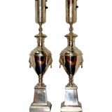 Pair of Silver-plated Table Lamps
