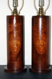 Pair of Marquetry Table Lamps