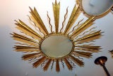 Gilt Metal "Sunburst" Light Fixture