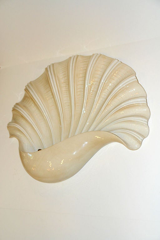 Large Porcelain Shell Sconce