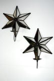 Antique Star Mirror Back Sconces
