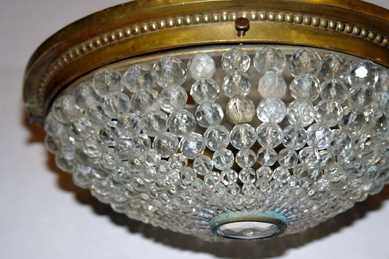 Oval Flush-mounted Crystal Fixture