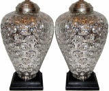 Large Molded Mercury Glass Lamps