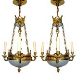 Pair of Empire Style Chandeliers