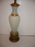 Antique Opaline Glass Single Lamp