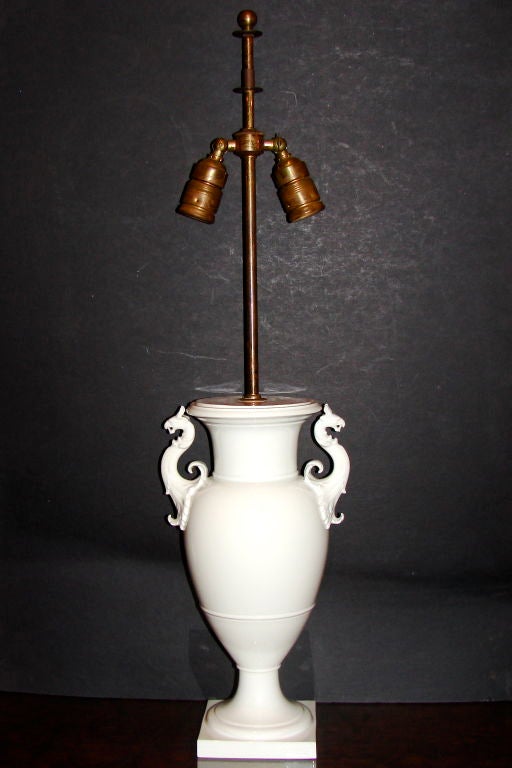 English Pair of Porcelain Table Lamps For Sale