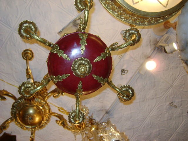 French Red Empire Style Chandelier For Sale