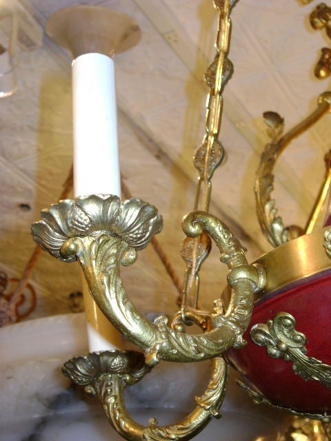 Red Empire Style Chandelier In Good Condition For Sale In New York, NY