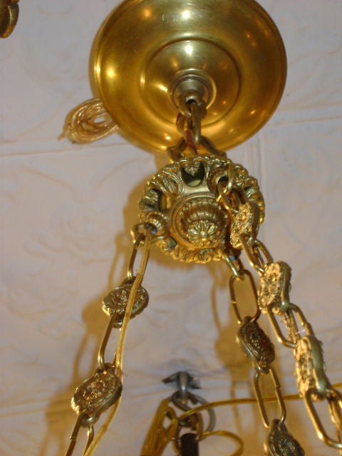 Early 20th Century Red Empire Style Chandelier For Sale