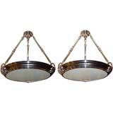 Pair of Nickel Plated Light Fixtures