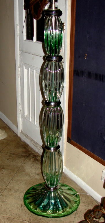 Green Venetian Glass Floor Lamp