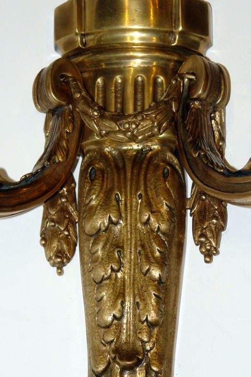 French Set of Large Bronze Sconces For Sale