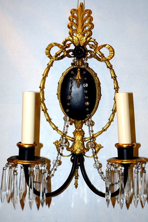 American Pair of Bronze  Sconces For Sale