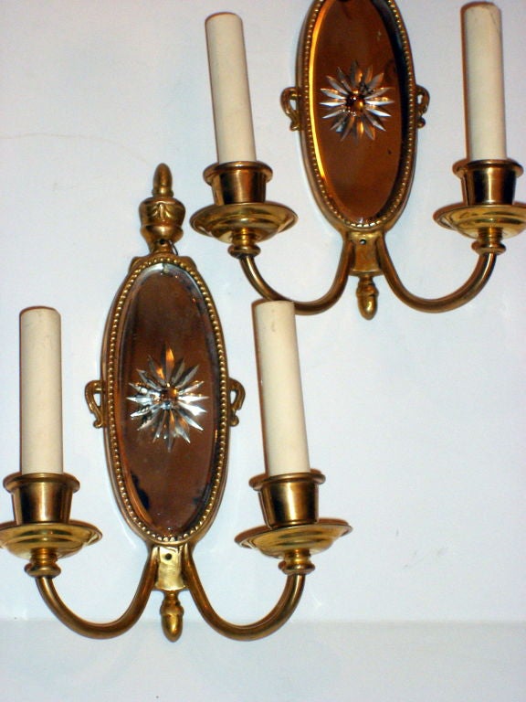 Set of 4 Mirror Back Sconces