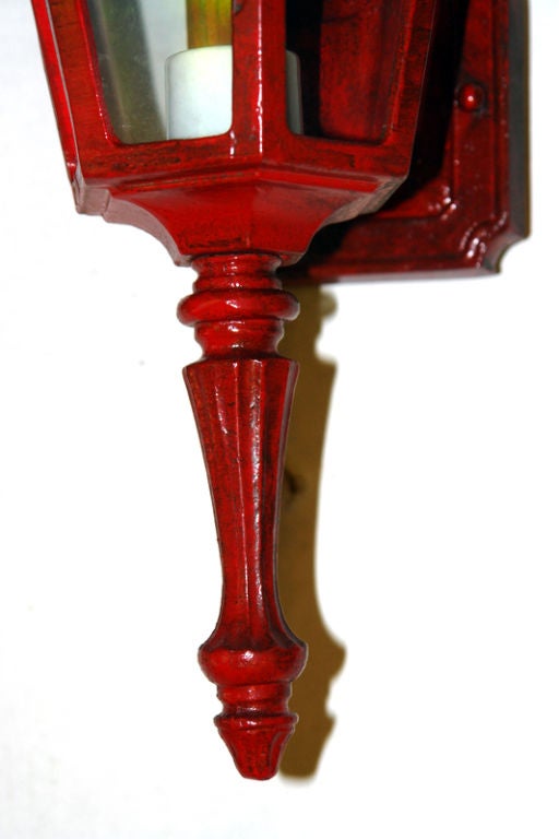 Red Tole Outdoor Lanterns
