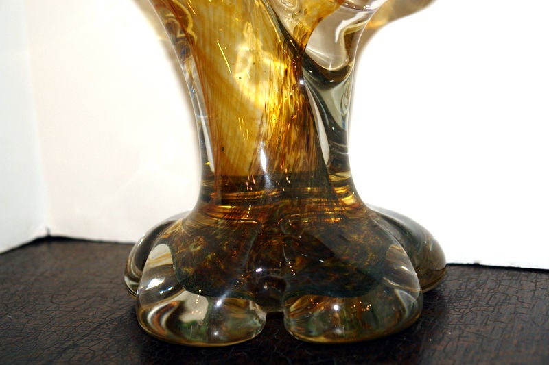 Art Glass Single Venetian Glass Lamp For Sale