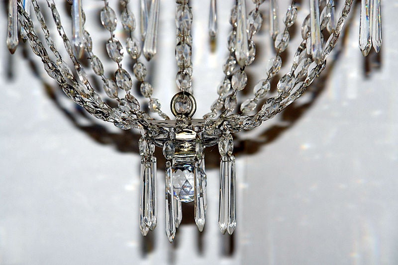 Swedish Crystal Chandelier In Good Condition For Sale In New York, NY