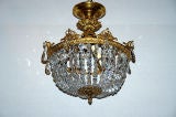Antique Bronze 
Crystal Light Fixture