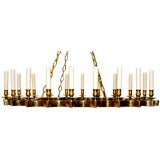 Vintage Scalloped Oval Bronze Chandelier