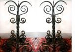 Pair of Large Iron  Andirons