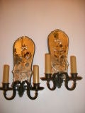 Antique Pair of Mirrored Back Sconces
