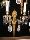 Bronze Sconces with Rock Crystal Drops