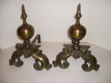 Pair of Bronze Andirons