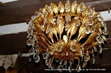 Vintage Gilt Metal 
Crystal Light Fixture