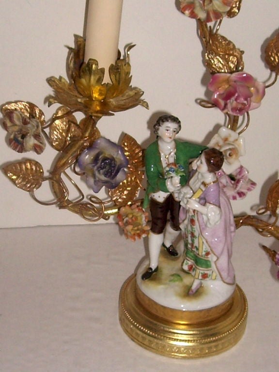 Pair of Meissen porcelain and bronze table lamps. Available in our 238 East 60th Street Location 212-751-0171