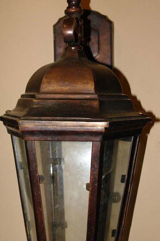 Set of Eight Cast Bronze Outdoor Lanterns For Sale at 1stdibs