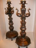 Vintage Pair of Large Metal Lamps