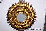 Gilt Metal Sunburst Light Fixture