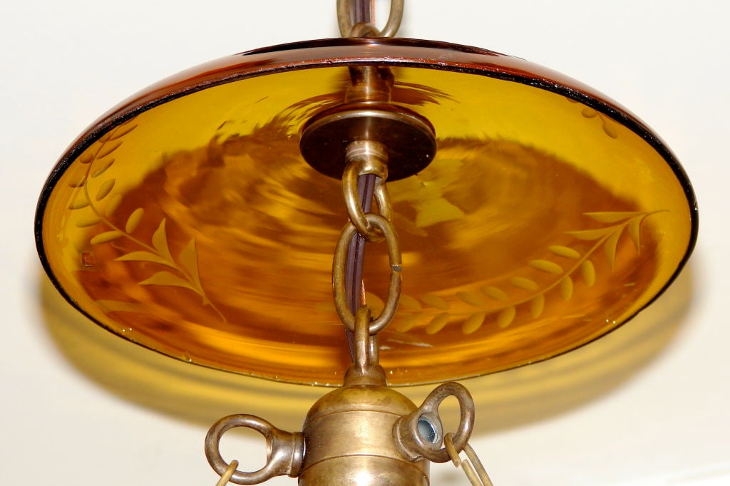 Italian Set of 12 Amber Glass Lanterns For Sale