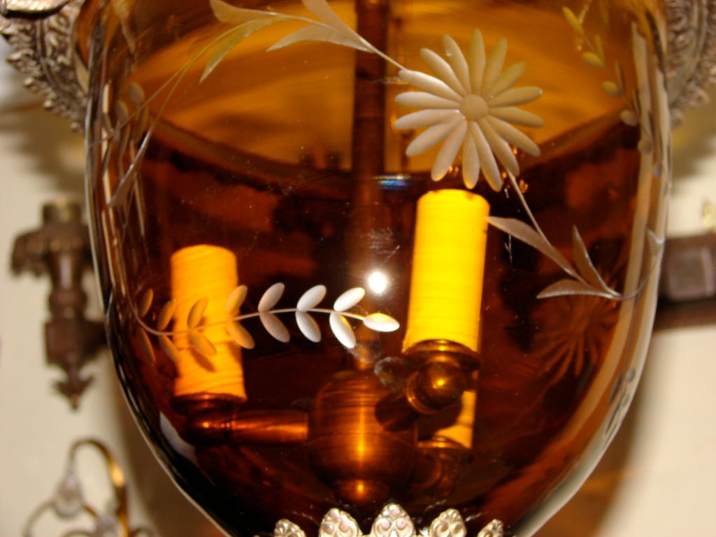 Set of 12 Amber Glass Lanterns For Sale 1