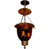 Antique Set of 12 Amber Glass Lanterns