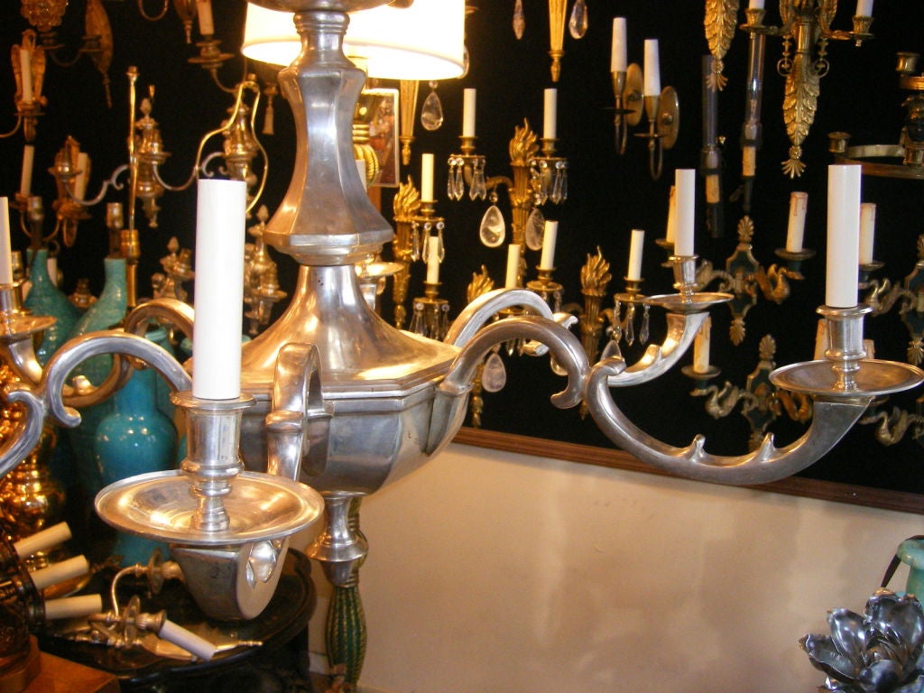 20th Century Large Silver Plated Three-Tiered Chandelier For Sale