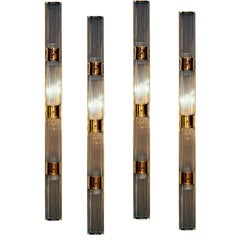 Set of Large Glass Rod Sconces, Sold per Pair