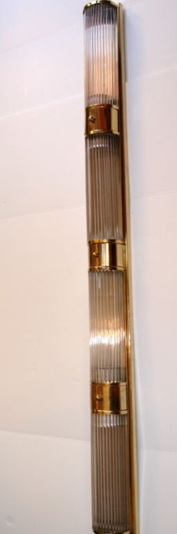 Mid-20th Century Set of Large Glass Rod Sconces, Sold per Pair For Sale