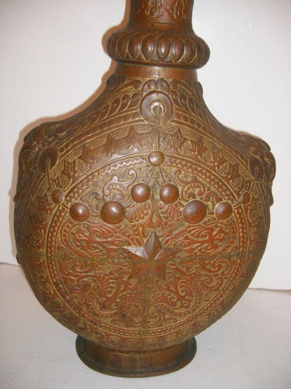 Early 20th Century Hammered Copper Vase For Sale
