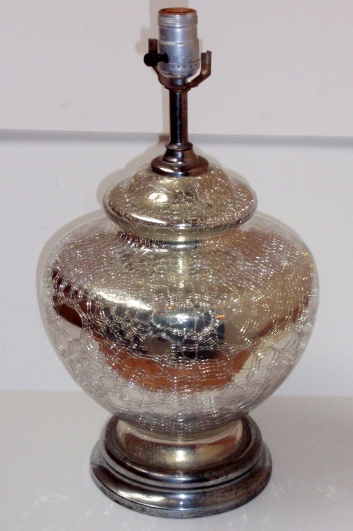 Crackled Mercury Glass Lamp