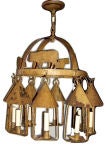 Iron Country Chandelier with Animals
