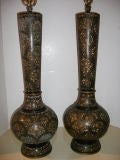 Pair of Large Metal Lamps
